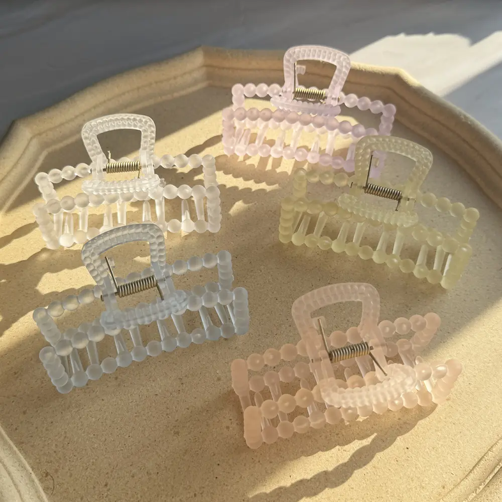 Matte Translucent Square Hair Claw Clip Hair Grab Clip Women's Hair Clip Macaron Hair Clip Hot Hair Accessories