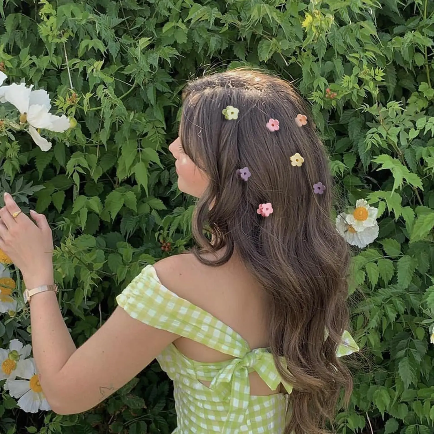 40Pcs Colorful Small Flower Hair Clips, Mini Paw Clips, Cute Chin Clips, Hair Pins, Hair Clips, Hair Accessories, Girls Ladies