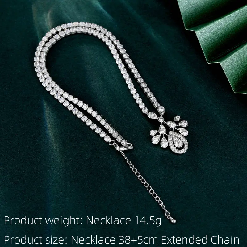 SUYU Necklace Women's Light Luxury Design Fashionable Earring Set Fashionable Jewelry Collarbone Chain Daily Accessories