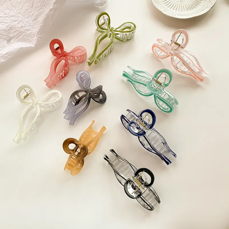 AISHG Crab Hair Clips for Women Shark Jelly Clear Claw Clips Scissors Shape Clamp Barrette Hairpin Girls Hair Accessories
