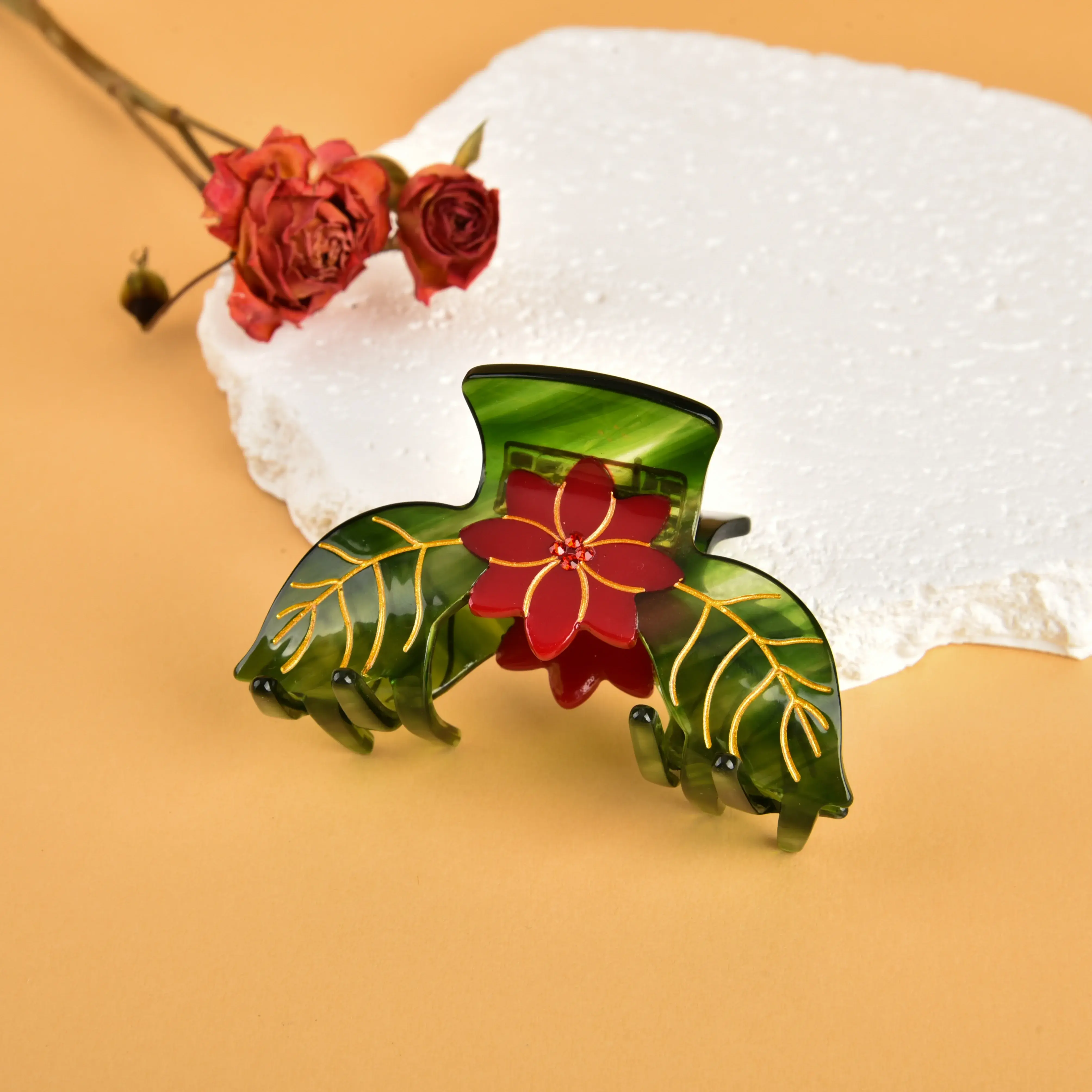 YHJ New Design Angels Sun Hair Claw Unique Acetate Claw Clip Flower Bottle Crab Hair Clips Valentine Hair Accessories for Women