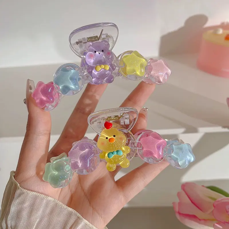 AISHG Candy Color Cute Animal Hair Clip Women Fashion Plastic Large Crab Claw Clip Ponytail Fixed Artifact Girl Hair Accessories