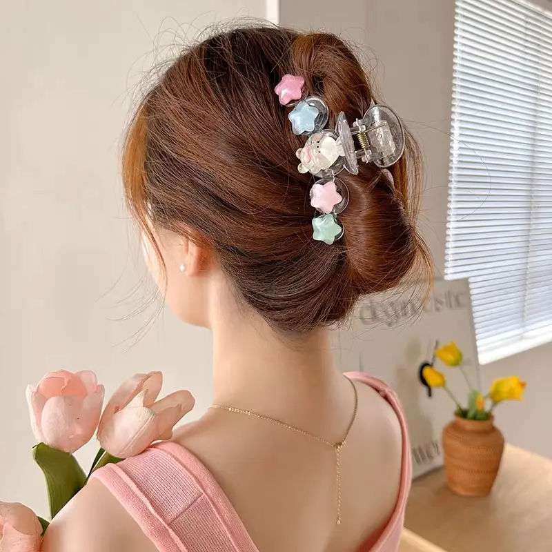AISHG Candy Color Cute Animal Hair Clip Women Fashion Plastic Large Crab Claw Clip Ponytail Fixed Artifact Girl Hair Accessories