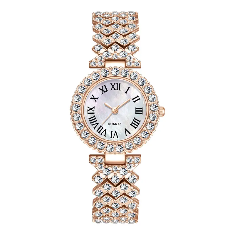 Luxury Women Shiny Watches Rose Gold Watch for man Fashion Ladies Elegant Quartz Diamond Wristwatch Female Clock Reloj Mujer