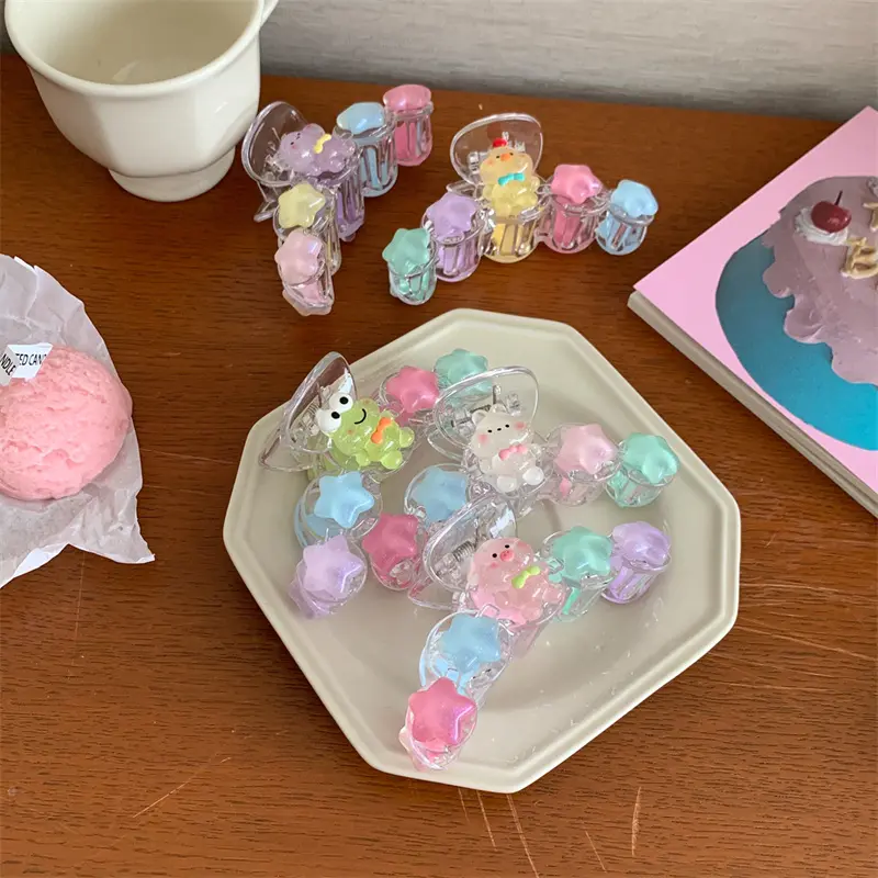 AISHG Candy Color Cute Animal Hair Clip Women Fashion Plastic Large Crab Claw Clip Ponytail Fixed Artifact Girl Hair Accessories