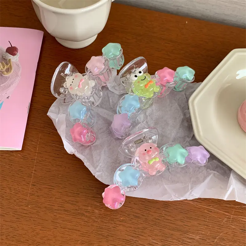 AISHG Candy Color Cute Animal Hair Clip Women Fashion Plastic Large Crab Claw Clip Ponytail Fixed Artifact Girl Hair Accessories