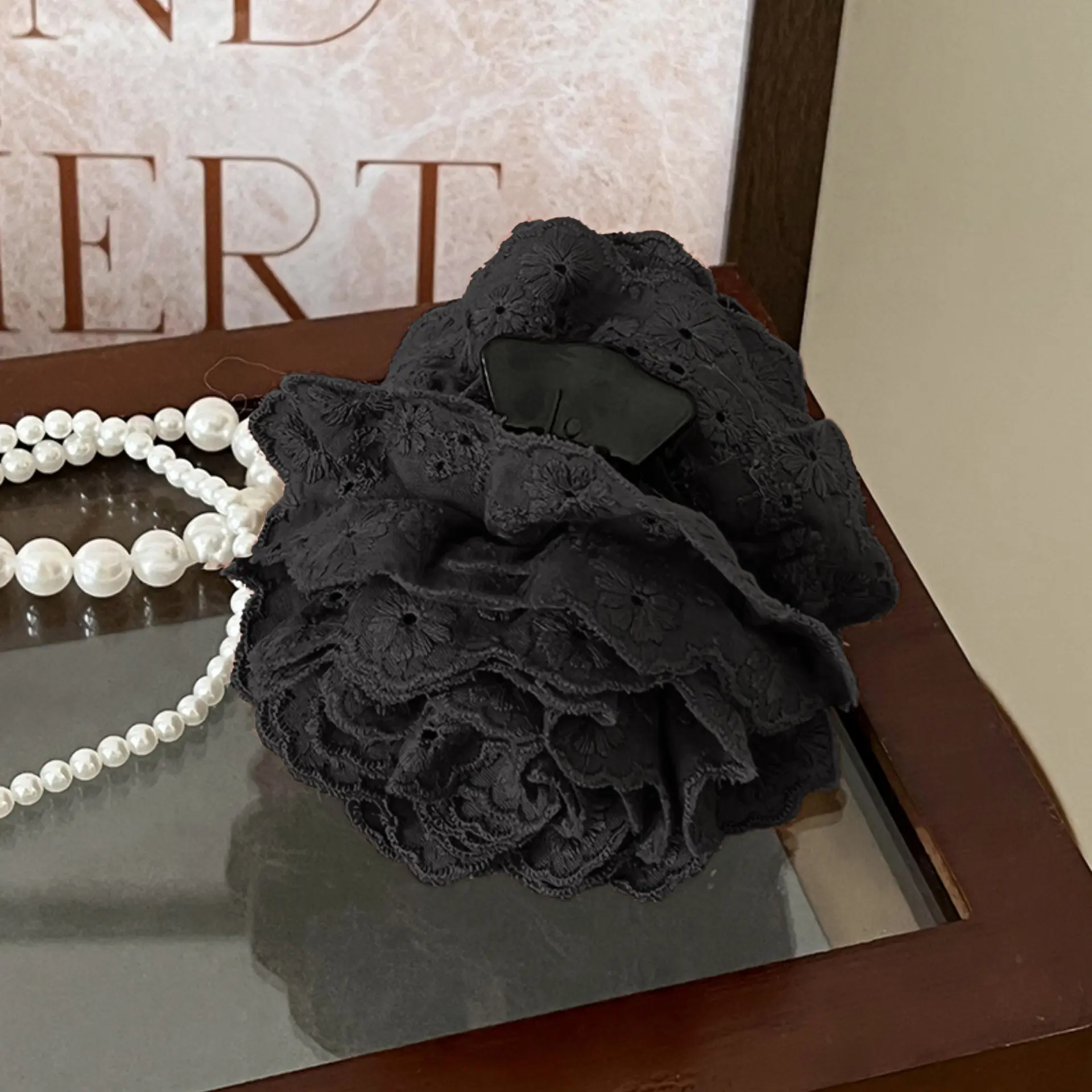 Lace Hair Claw Clip Women Girl Rose Flower Hair Claws Chic Barrettes Claw Crab Hairpins Hair Accessories Women Ponytail Holder