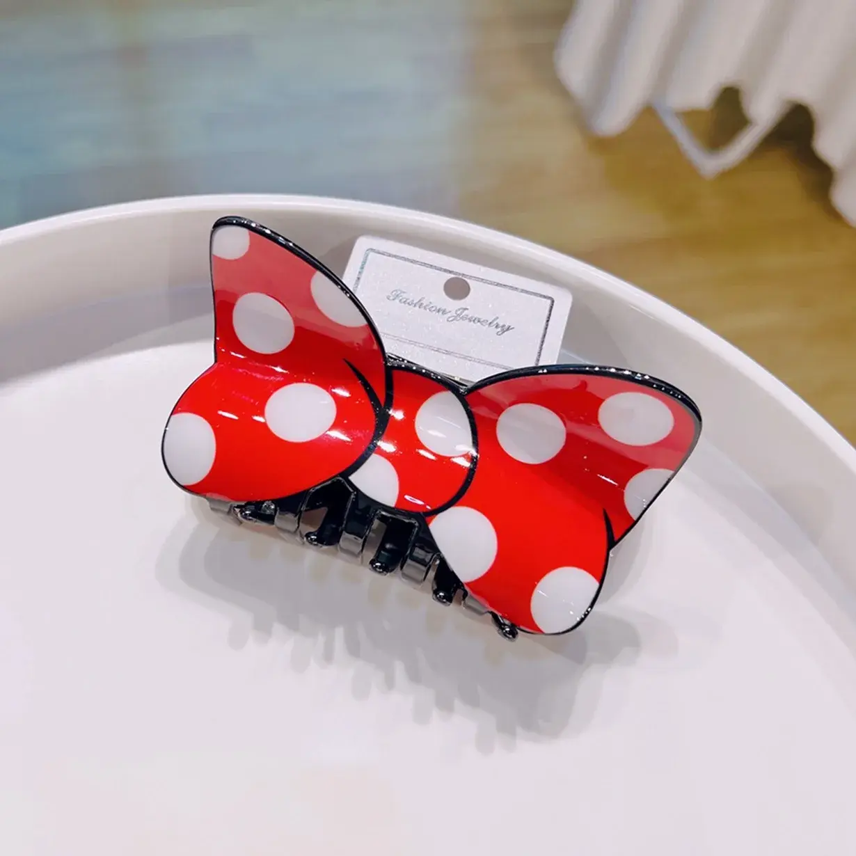 YHJ Cartoon Bowknot Hair Claw Acetate Claw Clip for Girls Popular Catches Princess Crab Hair Clip Fashion Hair Accessories
