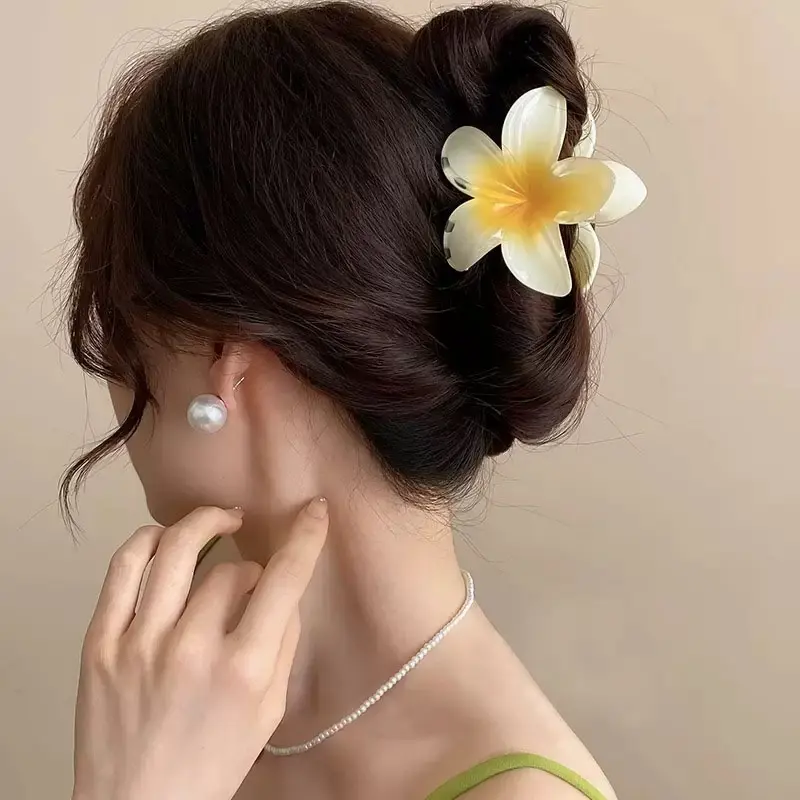 18Pcs Egg Flower Hair Clips Gradient Candy Color Flowers Suitable for Daily Use Backcombed Ponytail Shark Clip Hair Accessories