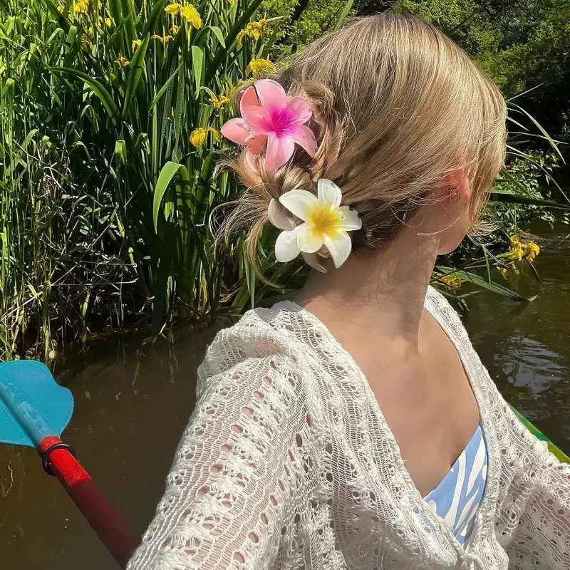 18Pcs Egg Flower Hair Clips Gradient Candy Color Flowers Suitable for Daily Use Backcombed Ponytail Shark Clip Hair Accessories