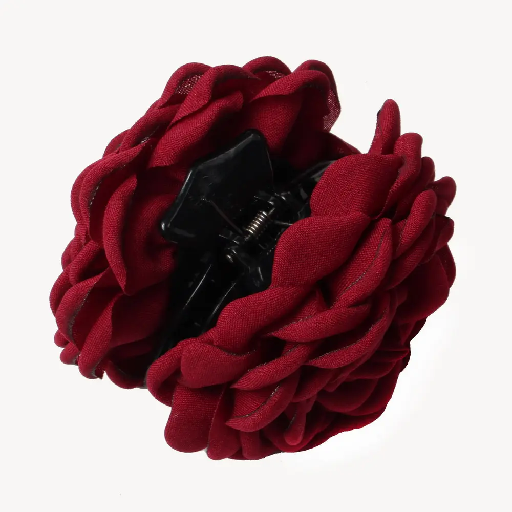 Fabric Rose Flower Hair Claw Clips for Women Girls Hair Clip Barrette Plastic Hair Clamps Headwear Hair Accessories