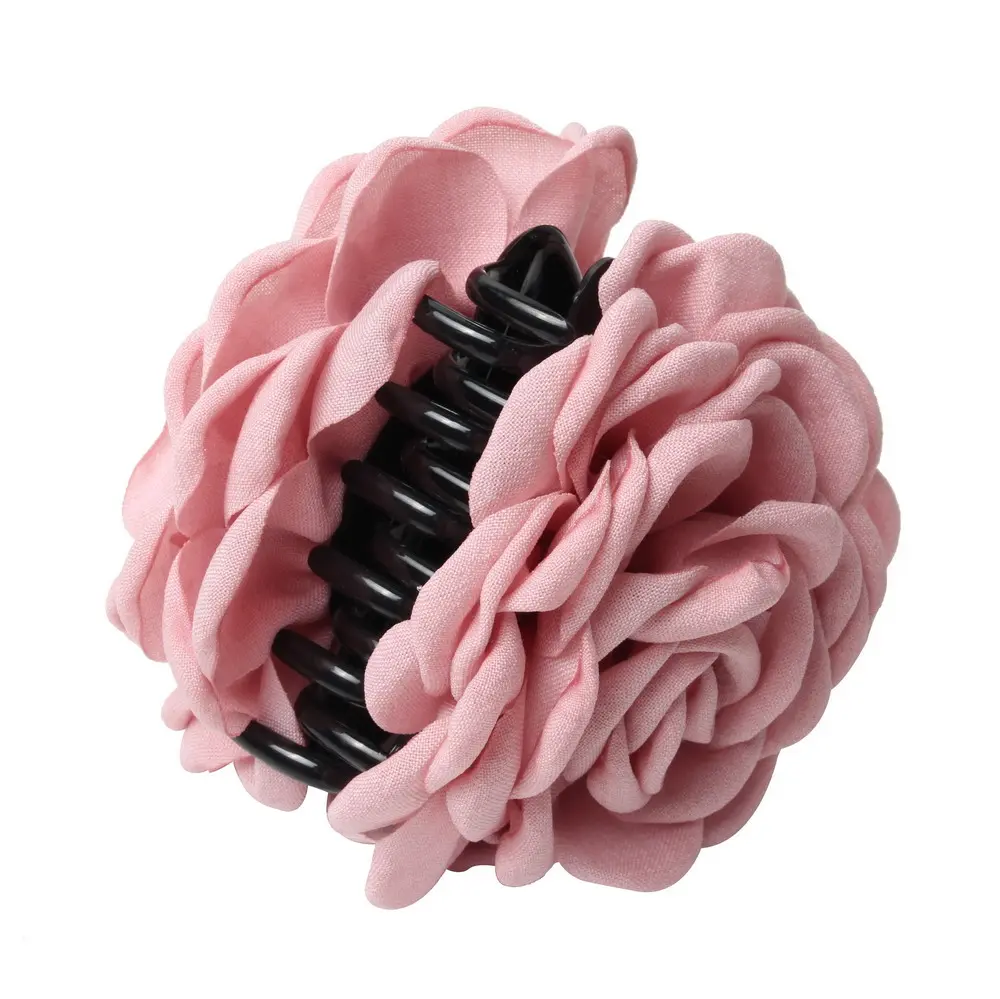 Fabric Rose Flower Hair Claw Clips for Women Girls Hair Clip Barrette Plastic Hair Clamps Headwear Hair Accessories