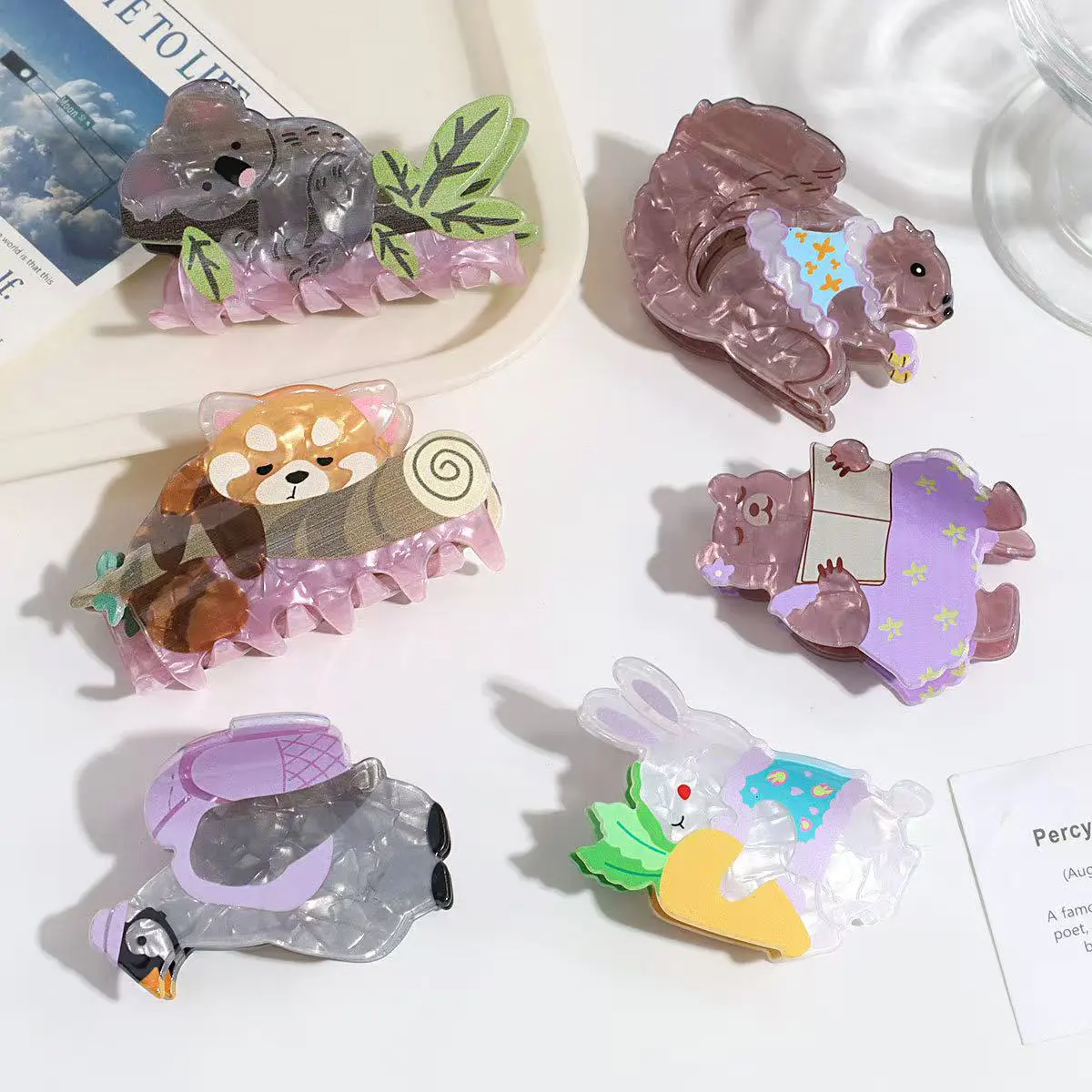 1pc cartoon funny frog grab clip creative animal acetate shark clip wild medium half tie hair clip hair accessory clip