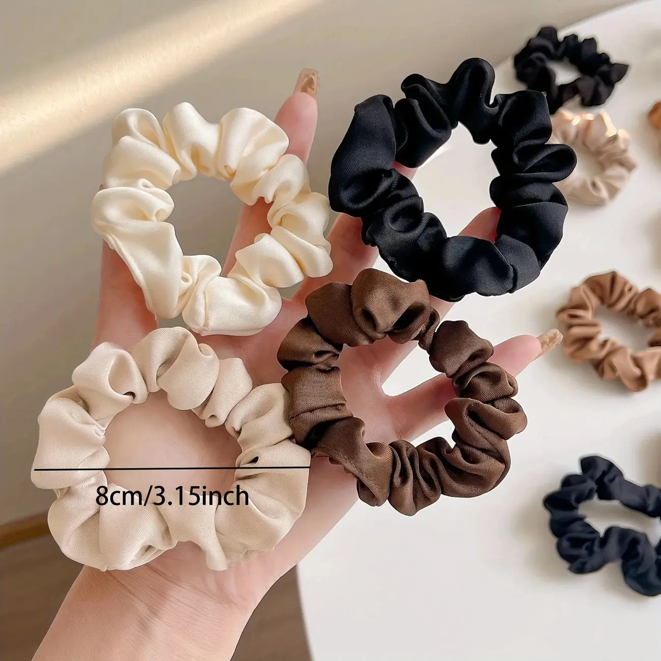 5Pcs Simple Hair Ring for Women Fatty Intestine Hair Ring Fabric Large Intestine Hair Ring Adult Head Tie Rope Hair Accessories