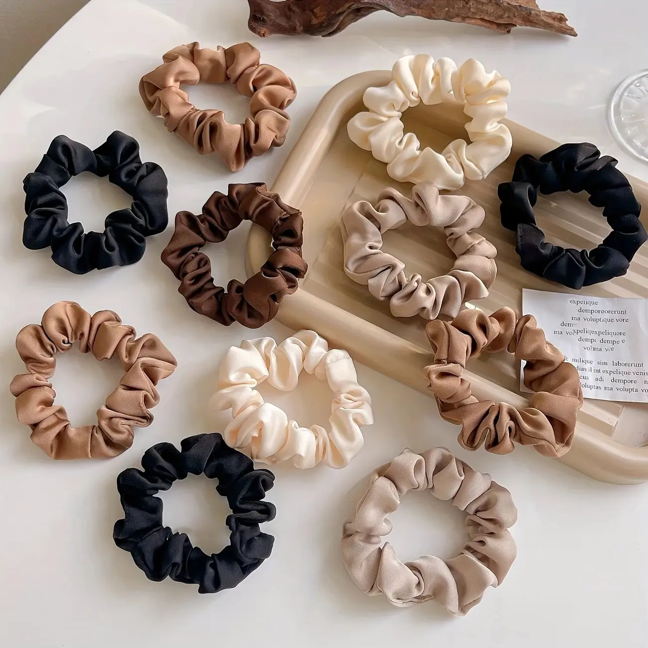 5Pcs Simple Hair Ring for Women Fatty Intestine Hair Ring Fabric Large Intestine Hair Ring Adult Head Tie Rope Hair Accessories