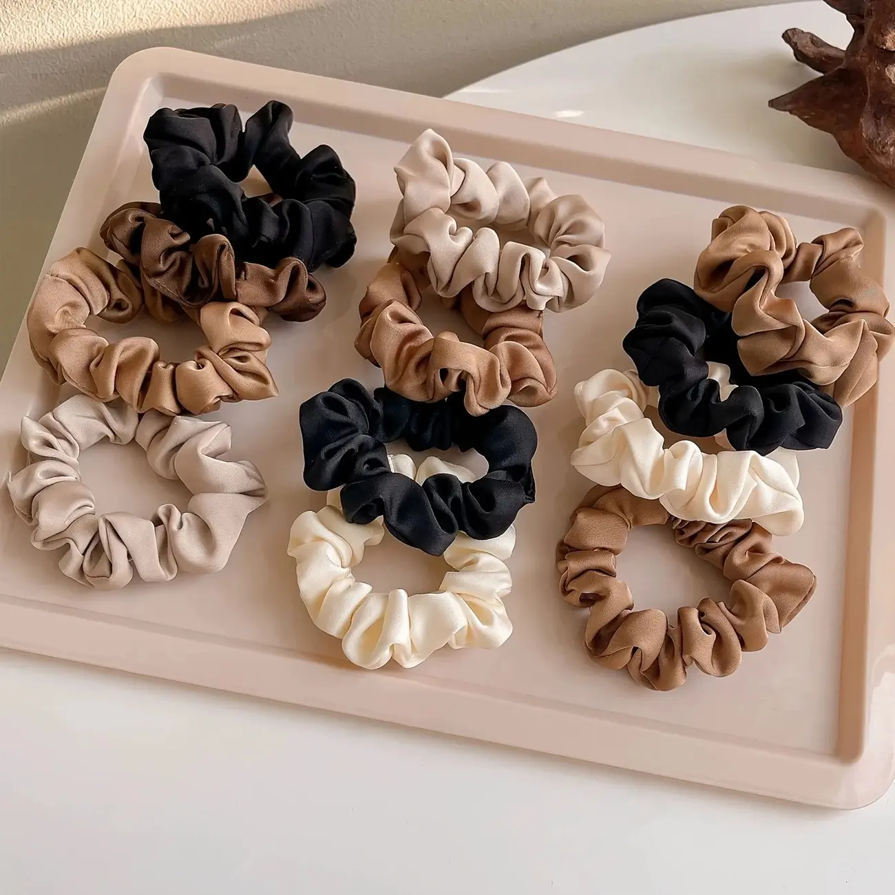 5Pcs Simple Hair Ring for Women Fatty Intestine Hair Ring Fabric Large Intestine Hair Ring Adult Head Tie Rope Hair Accessories