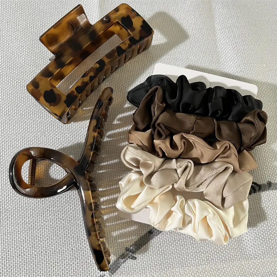 5Pcs Simple Hair Ring for Women Fatty Intestine Hair Ring Fabric Large Intestine Hair Ring Adult Head Tie Rope Hair Accessories
