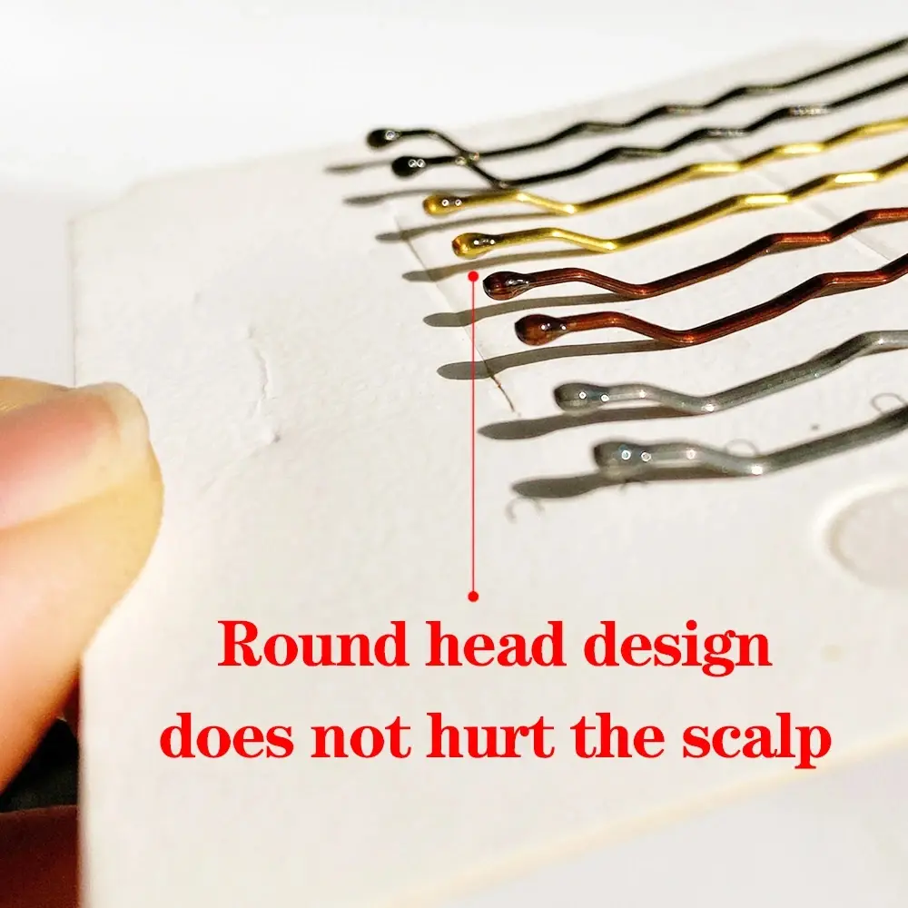 50Pcs Black Girls Word Clip Hairpin Korean Wave Clip Small Black Clip Headdress Steel Clip Side Clip Hair Accessories Gift
