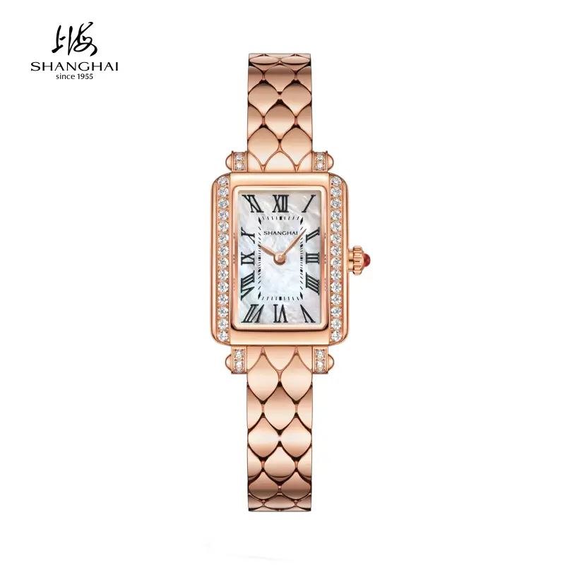 Shanghai Women's Watch Quartz Watch Cubic Mother of Pearl Dial Diamonds Casual Simple Quartz Women's Watch S2602.0011.064.09