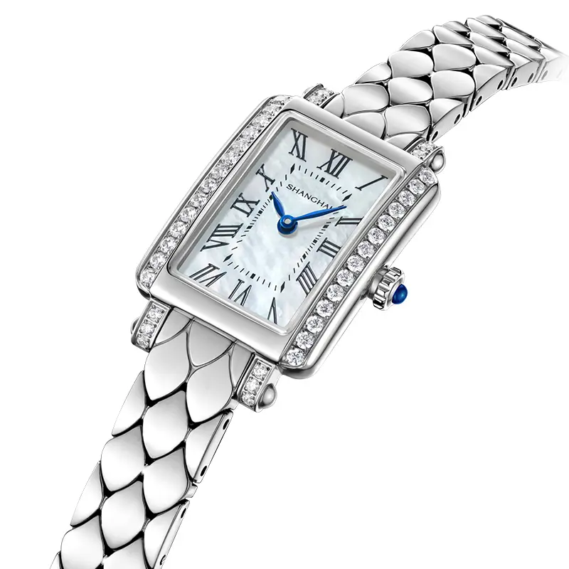 Shanghai Women's Watch Quartz Watch Cubic Mother of Pearl Dial Diamonds Casual Simple Quartz Women's Watch S2602.0011.064.09