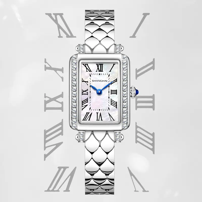 Shanghai Women's Watch Quartz Watch Cubic Mother of Pearl Dial Diamonds Casual Simple Quartz Women's Watch S2602.0011.064.09