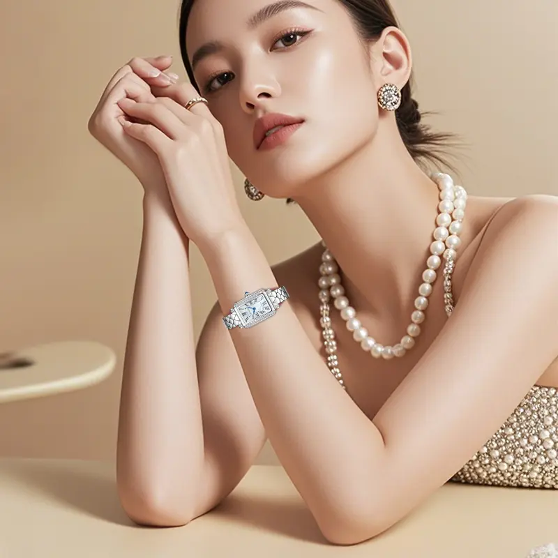 Shanghai Women's Watch Quartz Watch Cubic Mother of Pearl Dial Diamonds Casual Simple Quartz Women's Watch S2602.0011.064.09