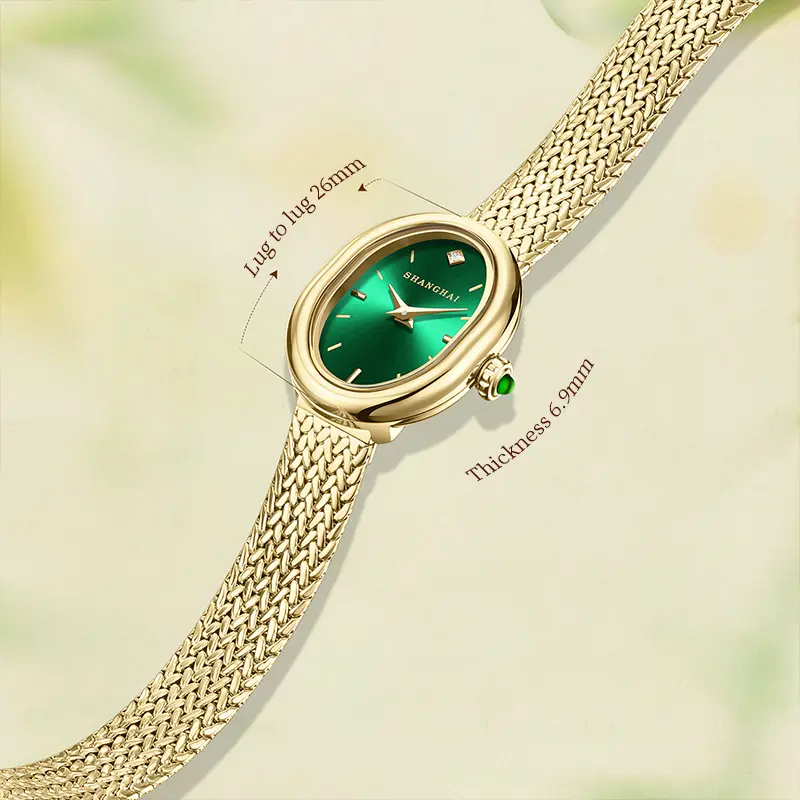 2025 New Shanghai Women's Watches Luxury Brand Stainless Steel Ladies Business Watches Female Students Fashion Quartz Watches