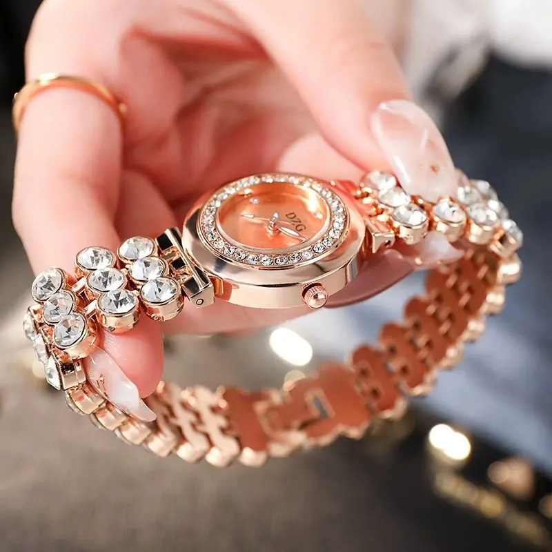 3Pcs/Original Diamond Watch for Women Fashion Elegant Stainless Steel Waterproof Quartz Wristwatch Luxury Ladies Dress Watches
