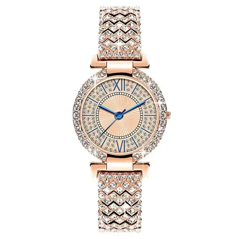 Women's Quartz Watches Fashion Diamond Inlay Dial Watch for Women Clock Luxury Stainless Steel Strap Waterproof Wristwatch