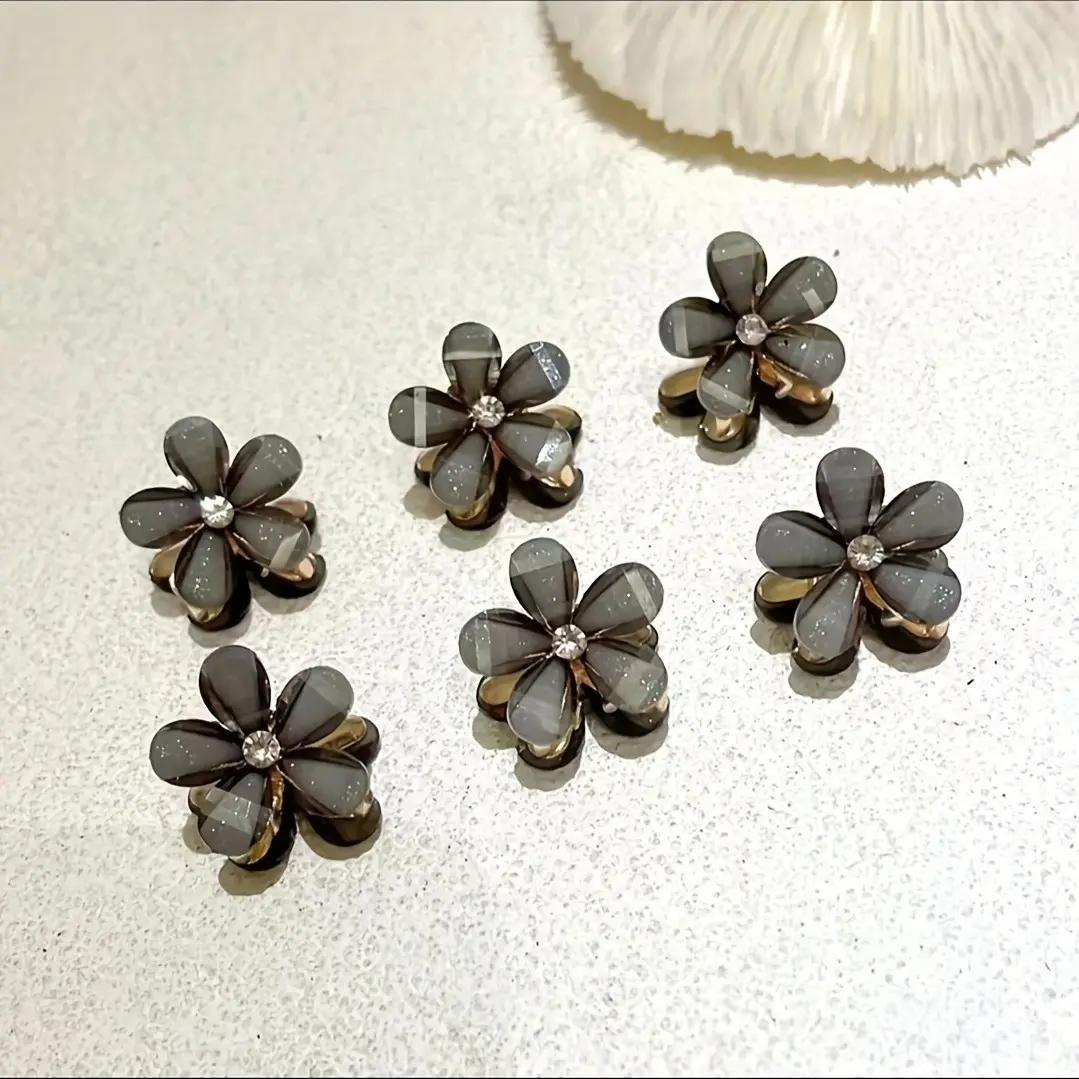 6pcs 3pcs 1pc Kids Women Girls Flower Shaped Hair Grab Clips, Faux Pearl Decorative Hair Barrettes Hair Decoration Accessories
