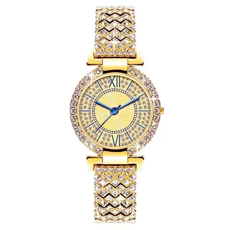 Women's Quartz Watches Fashion Diamond Inlay Dial Watch for Women Clock Luxury Stainless Steel Strap Waterproof Wristwatch
