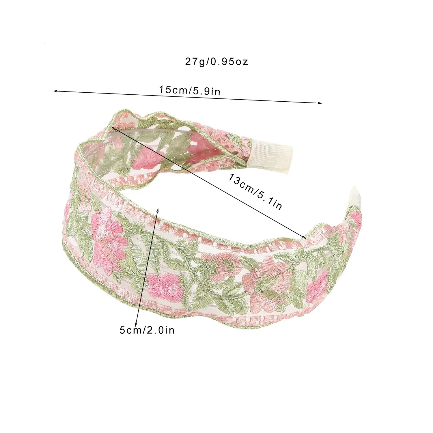 1/3pcs Elegant Chiffon Embroidery Flower Hairband – Sweet Floral Headband Turban Hoop for Women Fashion Hair Accessories