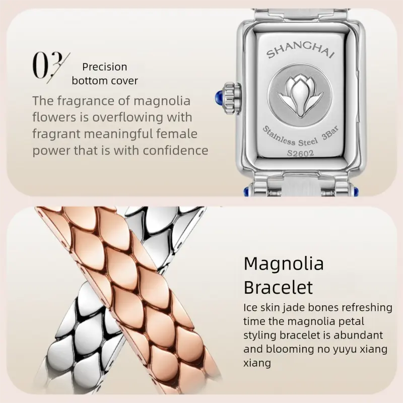 2025 New Shanghai Women's Watches Magnolia Era Ladies Quartz Watches Fashion Mother of Pearl Dial Clock Watch S2602.001.105.09