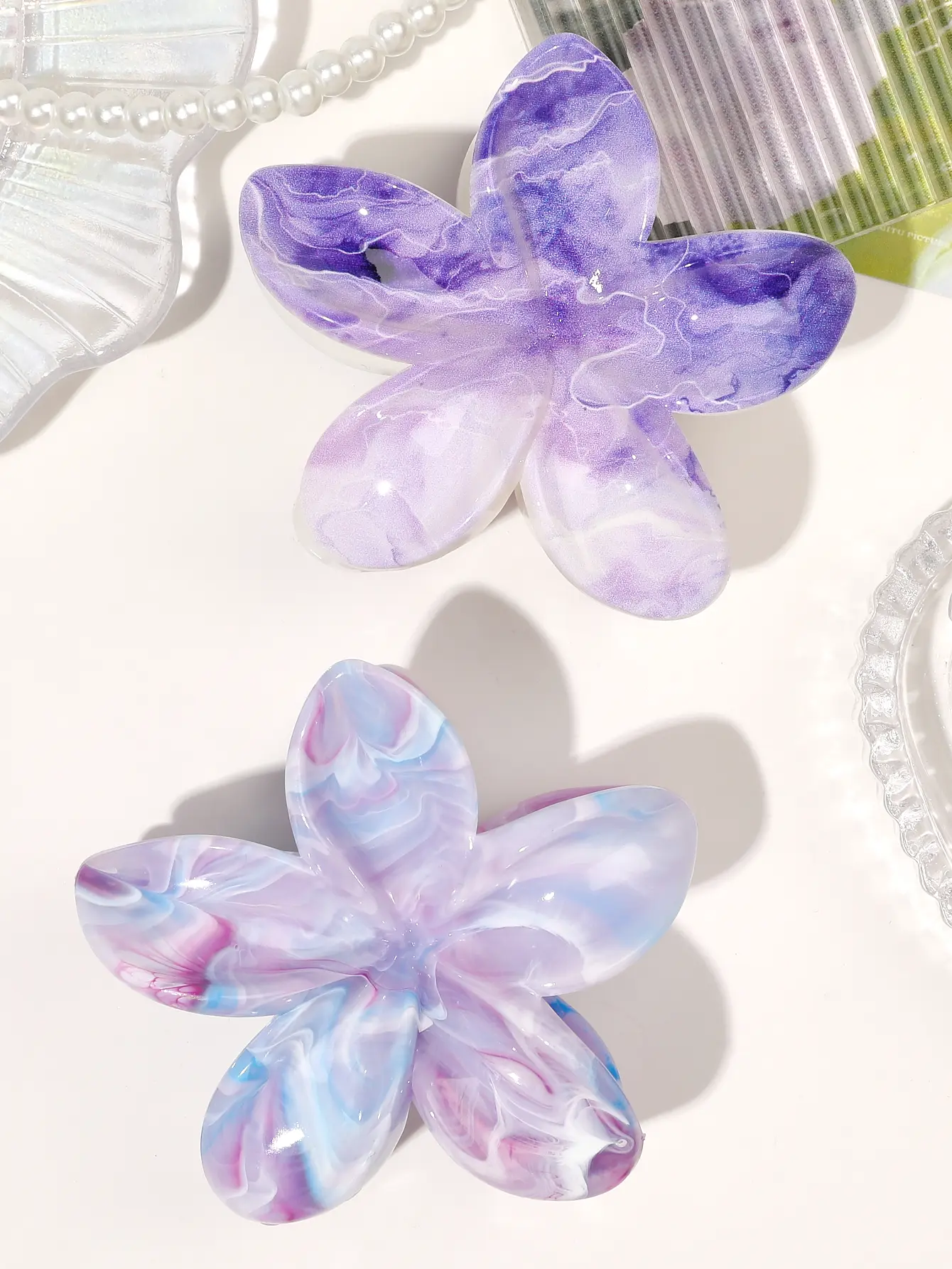 Tyrande Halo Flower Scratch Clip Fresh Sweet Egg Flower Back of Head Plate Hair Shark Clip Hair Accessories
