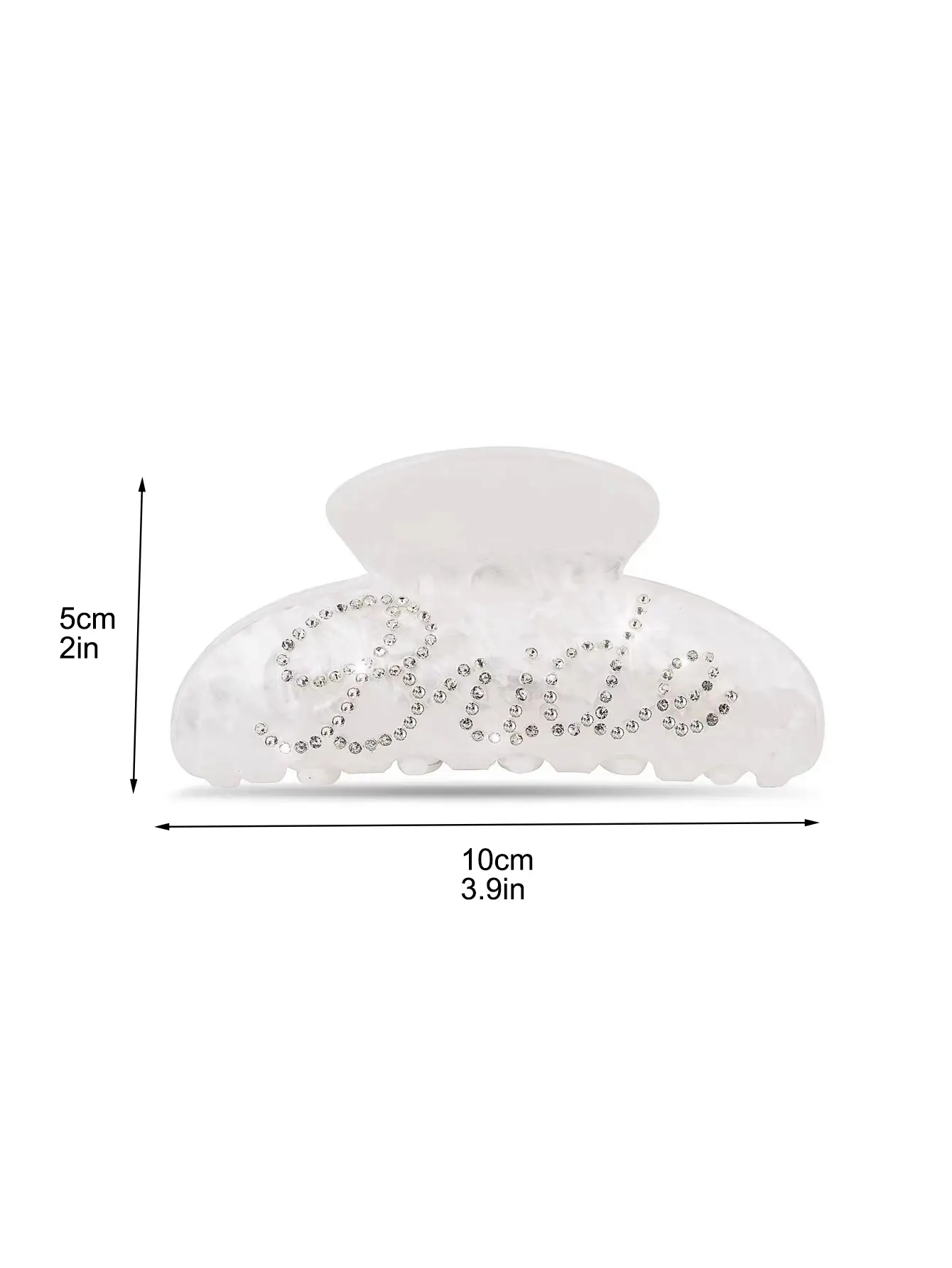 1 Pcs Bride Hair Claw Clip,White Acrylic Hair Clip,Rhinestone Bride Logo,Bachelorette Party Decorations,Bridesmaid Gift