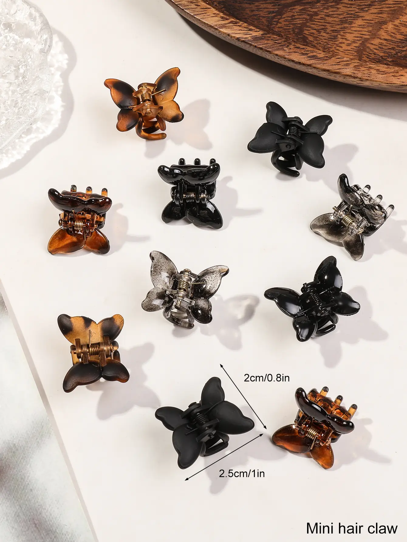 20 Pcs Mini Butterfly Hair Claw Clips for Girls Women,Leopard Small Hair Clips Pins Clamps Non Slip Tiny Plastic Jaw Clips