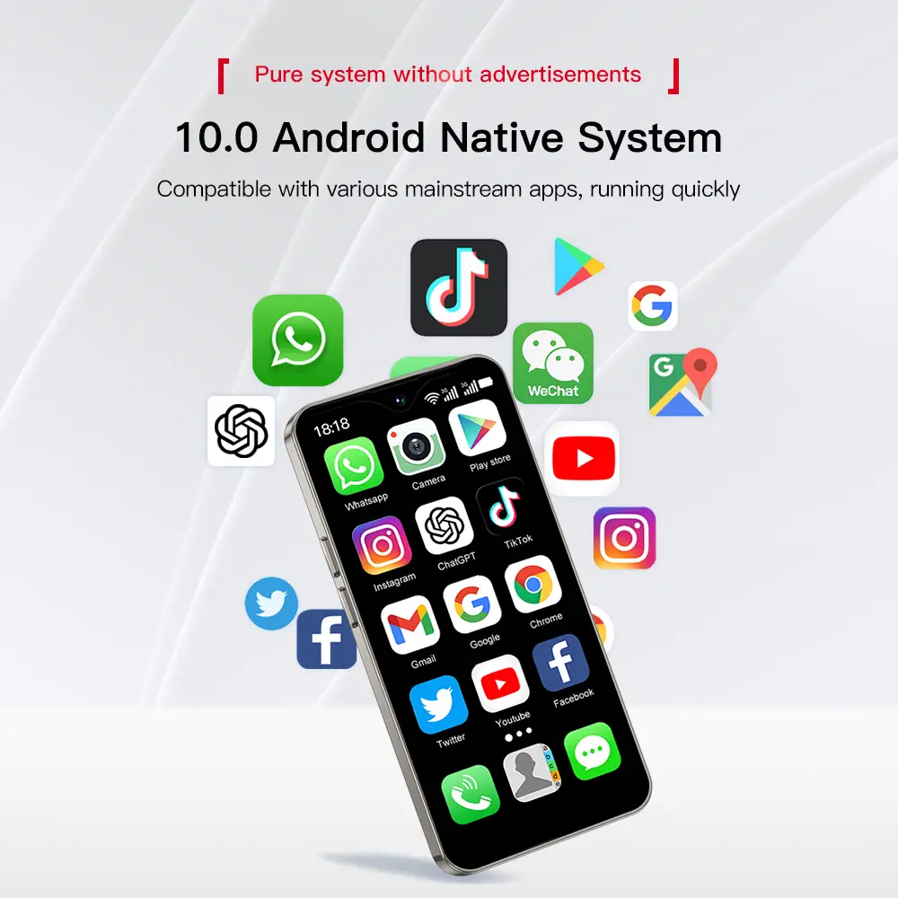 SERVO 17SE Mini Smartphone 2 SIM Cards 4.3 inch 2GB+16GB 2750mAh Battery Dual Camera 4G Small Mobile Phone Android 8.1 Version