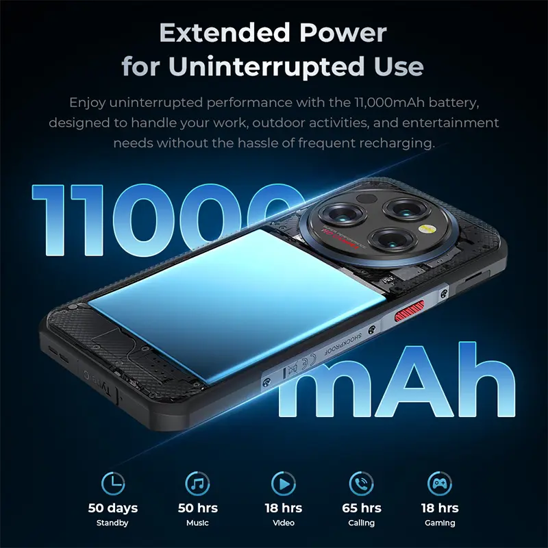 Oukitel Wp35 S Rugged Phone 6Gb+256Gb 11000Mah Nfc Android Cell Phones 48Mp Rear Camera Smartphone Business Phone
