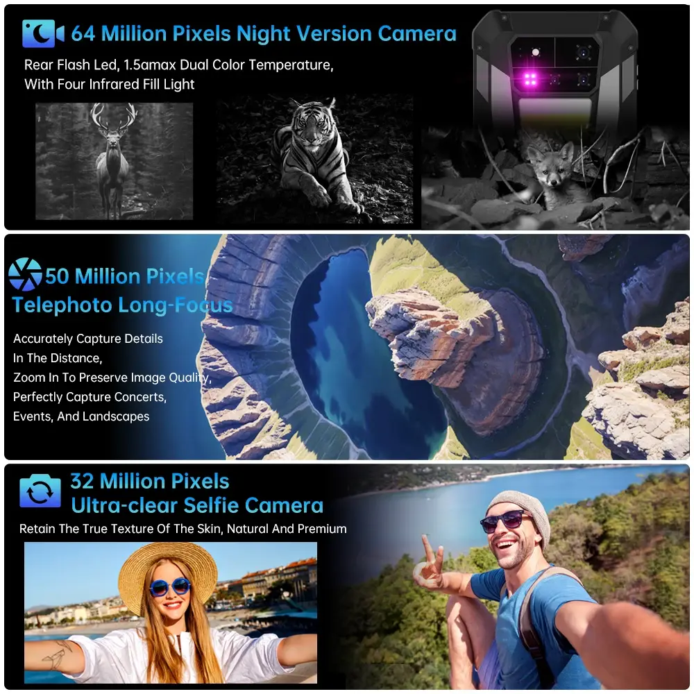 8849 Tank 4 Pro Unihertz 5G Rugged Projector Smartphone 36G 1TB Android 14 Sports Phone 11600mAh Dimensity8300 AMOLED 120HZ