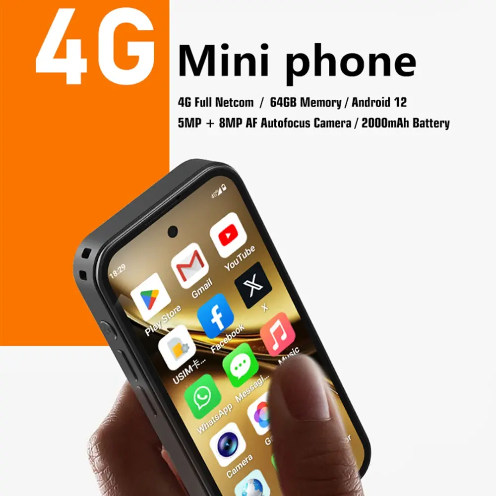 NEW UNIWA Q333 4G 3.97inch HD Mini Smartphone 4GB RAM 64GB ROM 2000mAh Mobile Phones BT5.0 Google Play Store Face ID Small Phone