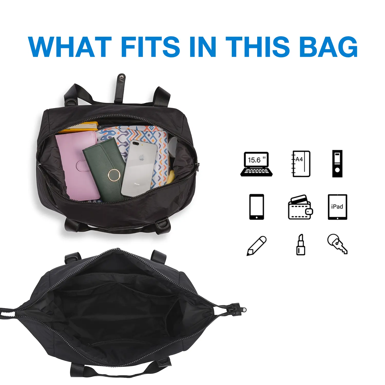 BAGSMART Duffle Bag Large Capacity Women's Travel Essentials Waterproof Overnight weekend Handbag for Sport Yoga Swimming