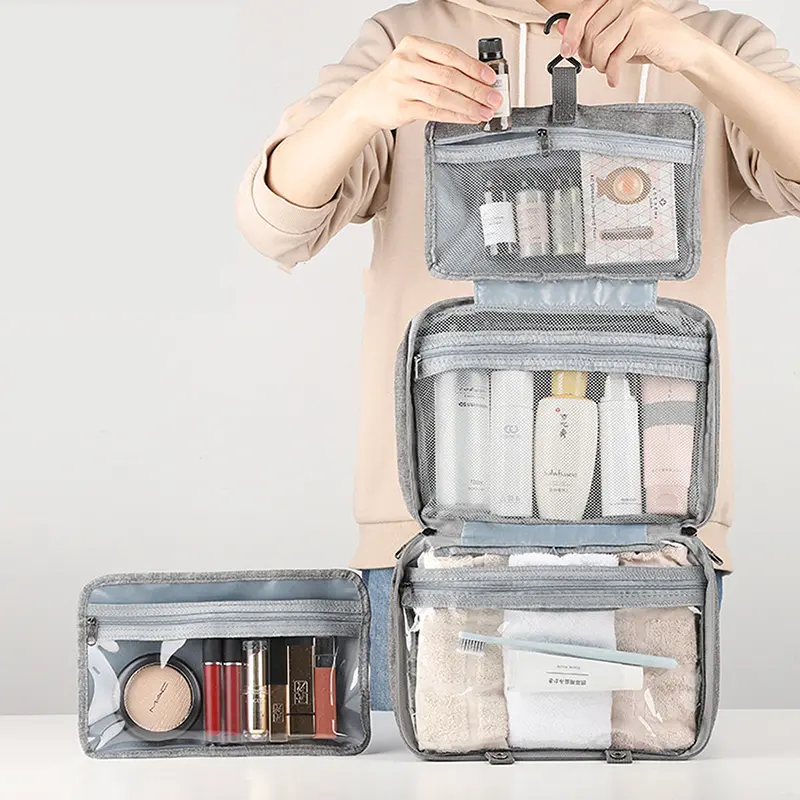 Travel Waterproof Folding Dry and Wet Separation Toiletry Bag Cosmetic Storage Bag Large Capacity Cosmetic Bag