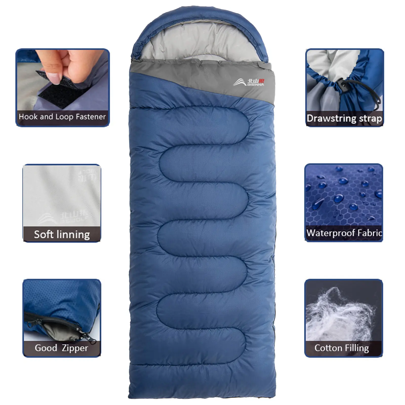 BISINNA Camping Sleeping Bag Ultralight Waterproof Warm Envelope Backpacking Sleeping Bags for Outdoor Traveling Hiking