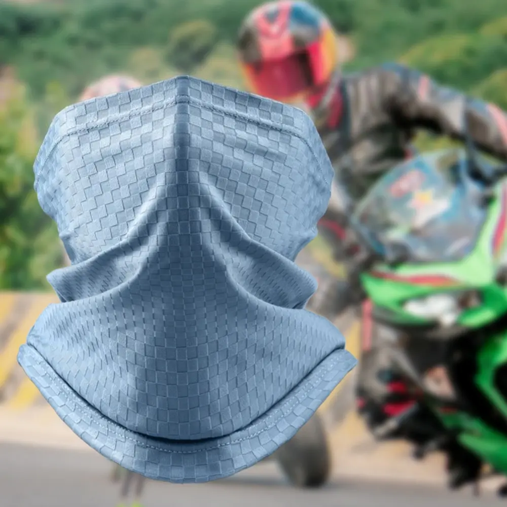 Anti-UV Face Mask Ice Silk Balaclava Face Cover Breathable Elastic Motorcycle Neck Cover Windproof Dustproof Riding Mask