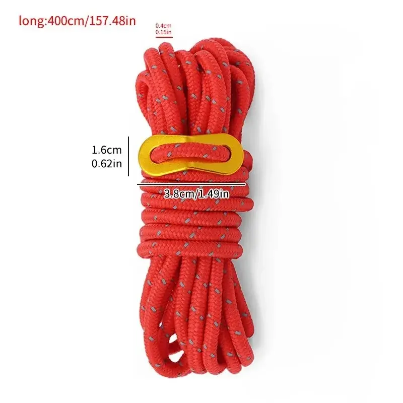 4M Windproof Rope Reflective Tent Rope Multifunction Guy Lines Cord Paracord Outdoor Sports Camping Hiking Tent Accessories