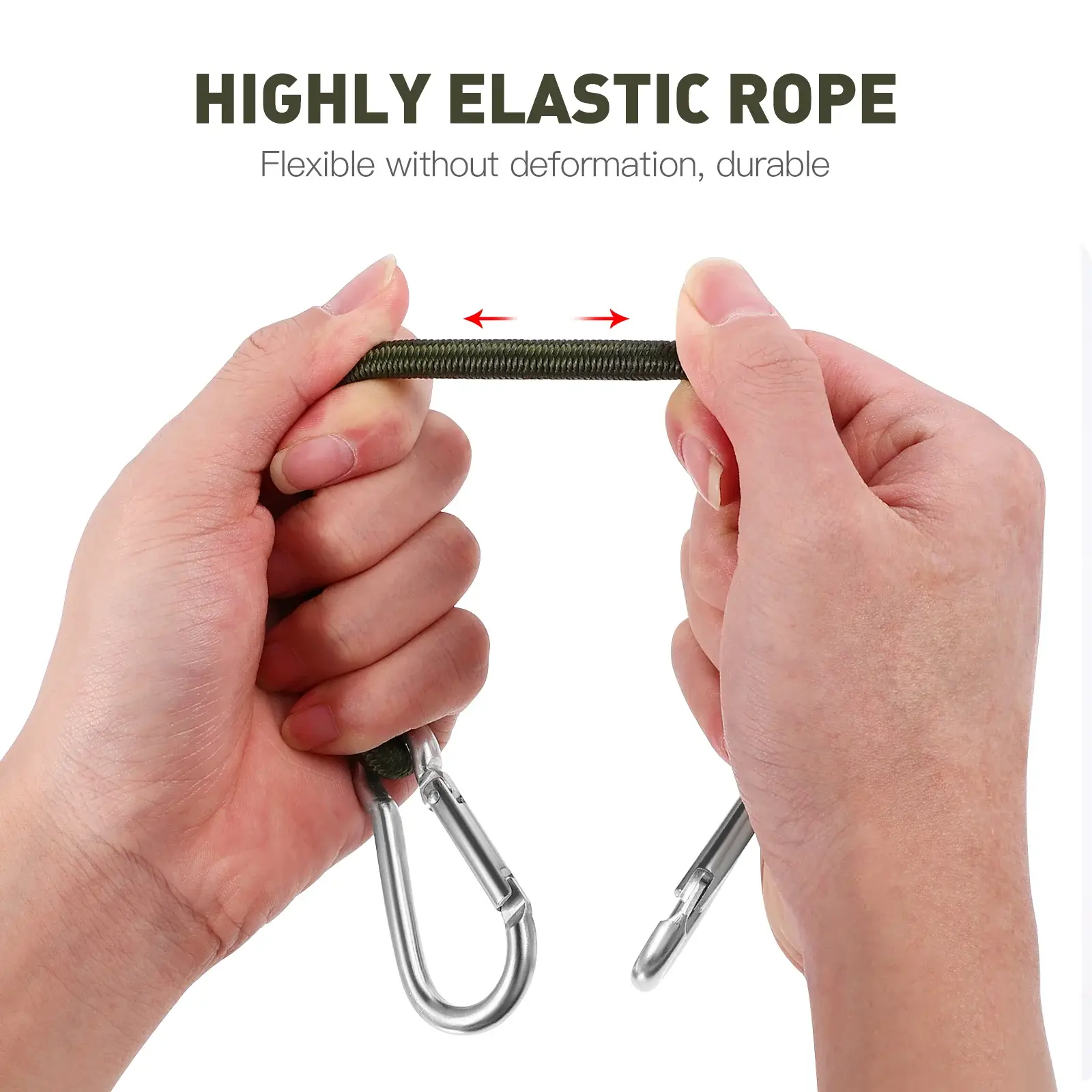 4PCS Bungee Cord Straps Cords Carabiner Clip Lashing Luggage Tie Elastic Strap Outdoor Duty Heavy Down Ratchet Bike Cargo Rack