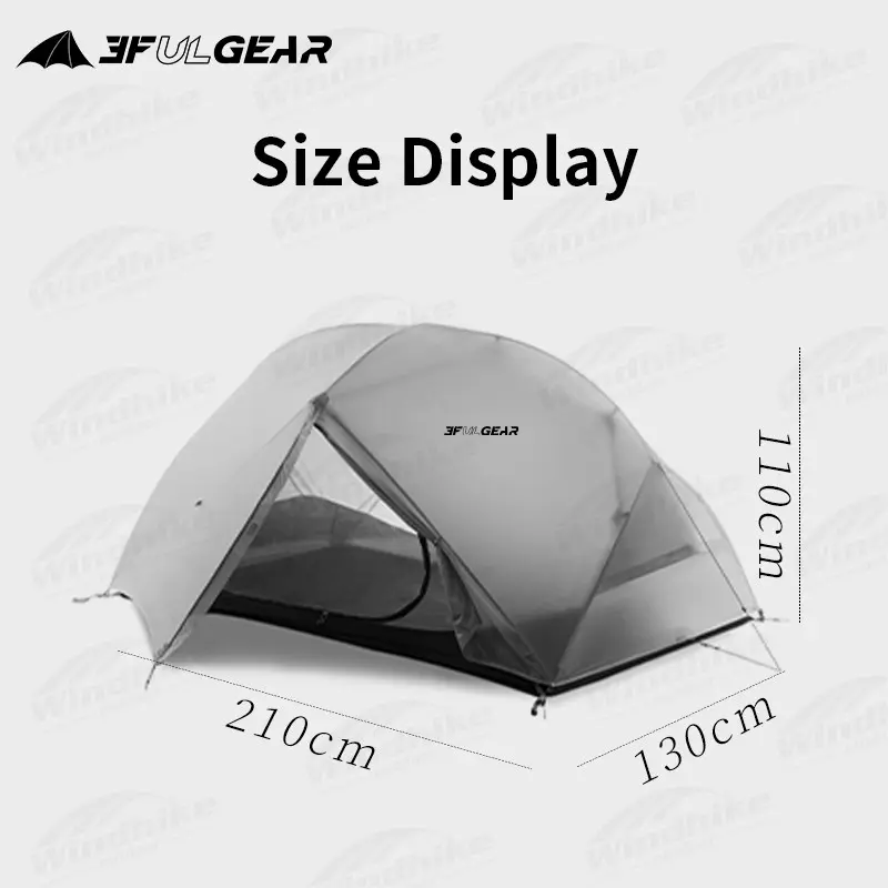3F UL GEAR Floating Cloud 2 Lightweight Double Layer Tent 2 Persons Camping Outdoor Portable 15D/210T Waterproof  Windproof 3In1