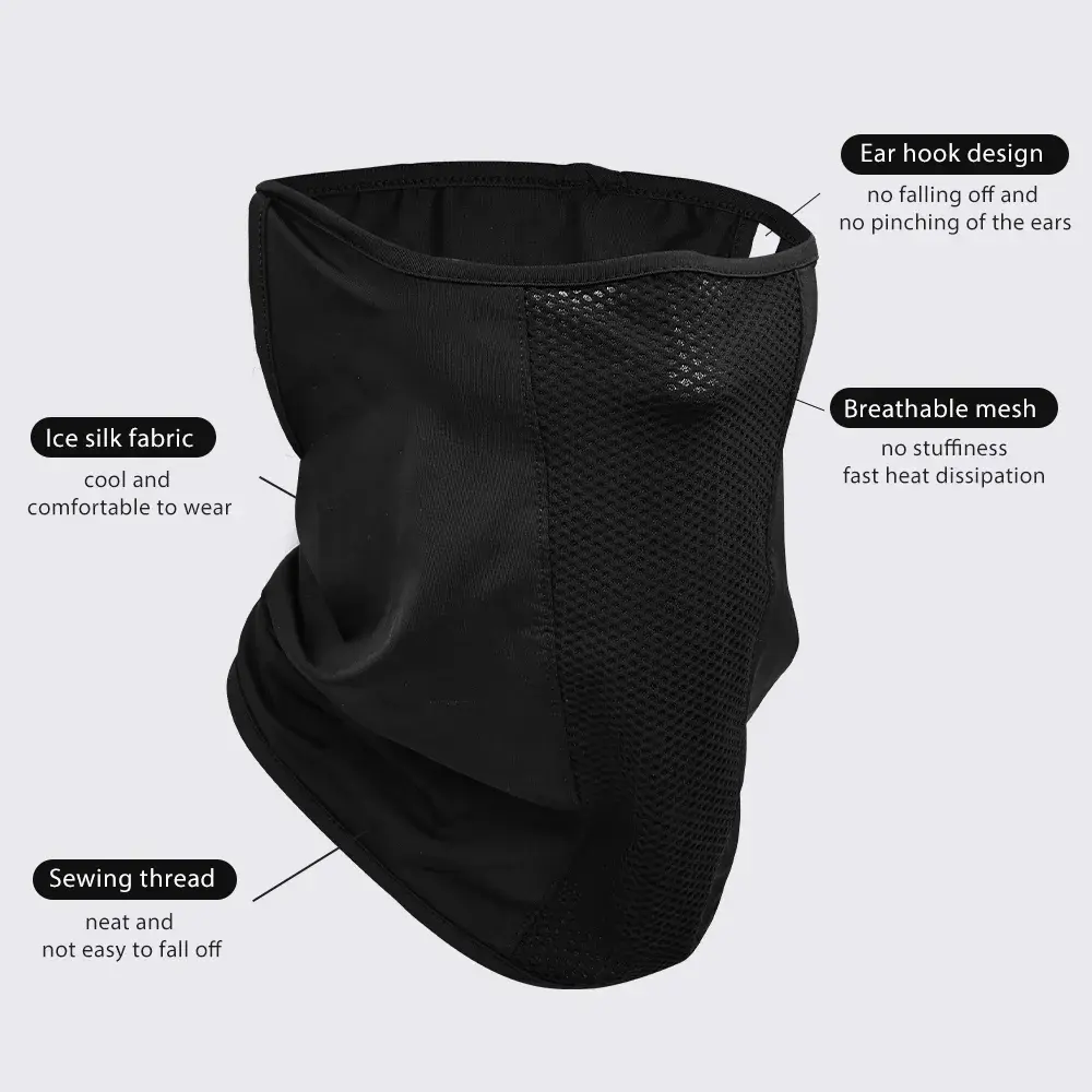 PHMAX High Elasticity Cycling Ice Silk Mask Breathable Sweat-absorbent Ear-mounted Mask Cycling UV Protection Scarf