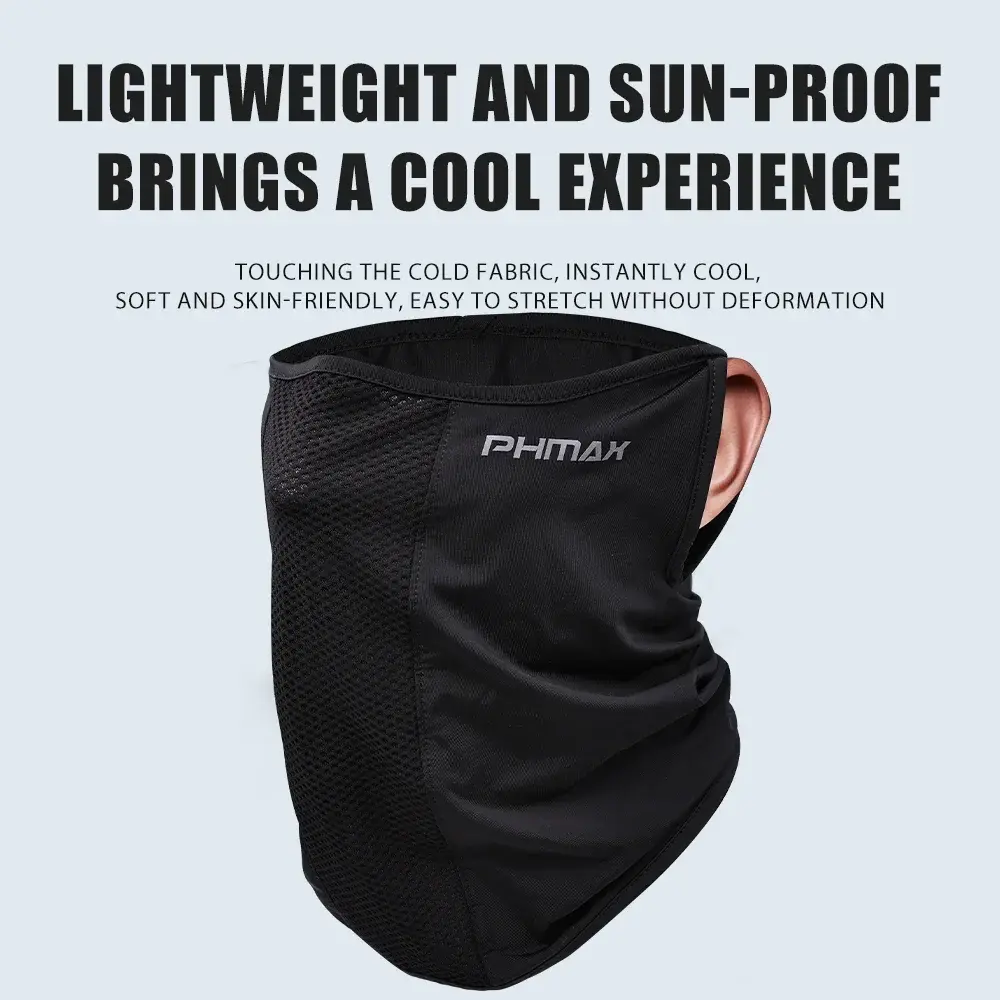 PHMAX High Elasticity Cycling Ice Silk Mask Breathable Sweat-absorbent Ear-mounted Mask Cycling UV Protection Scarf