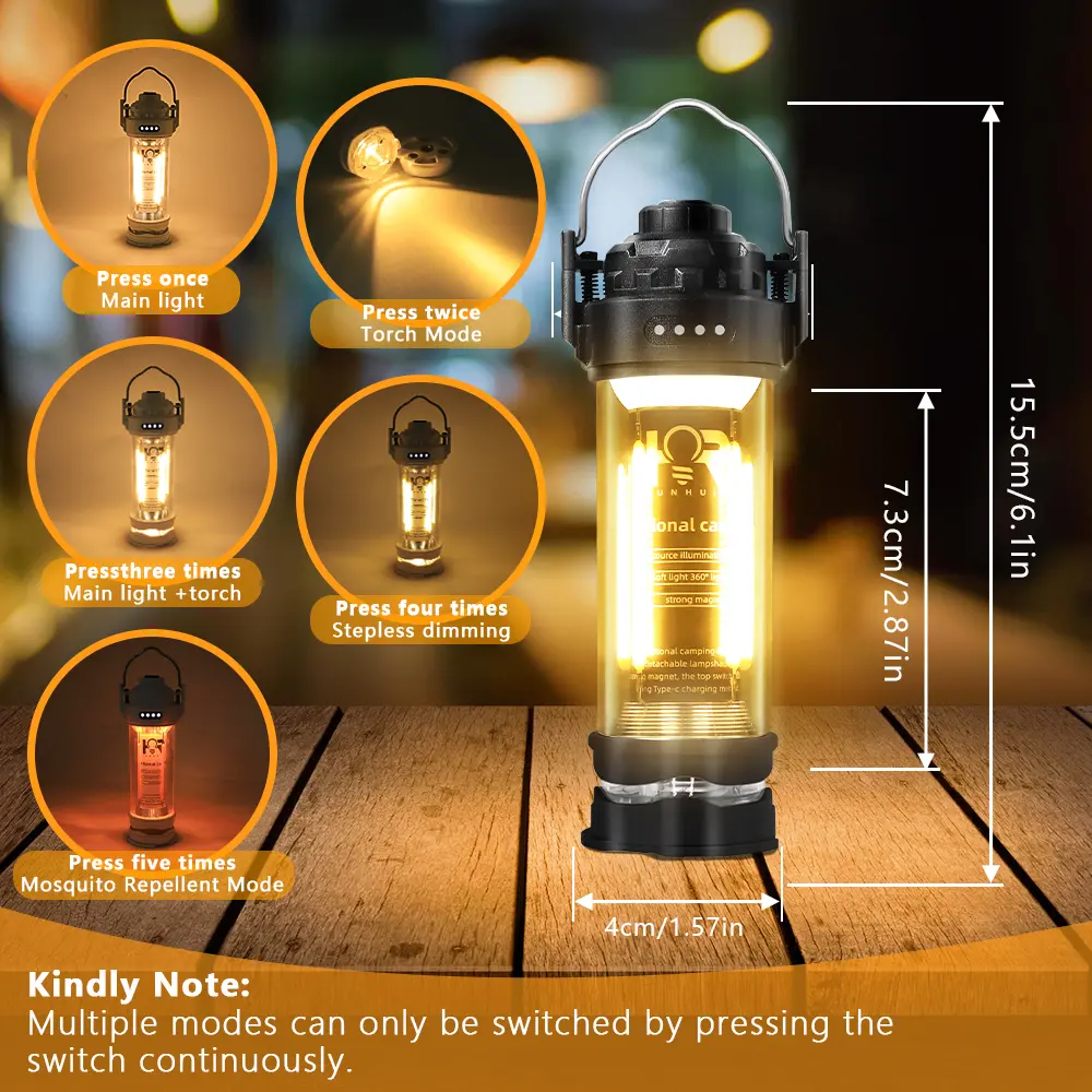 DOTWISE 3000mAH Camping Portable Retro Lantern Camping Lighthouse Tent Light Lantern Decor Waterproof Outdoor Atmosphere lights